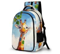 WECECE Mochila Escolar Niño Adolescente, Mochila Cute Giraffe Colegio Gran Capacidad para Juveniles Chico 10 a 16 Años con Animal, Mochilas Niña