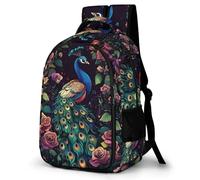 WECECE Mochila Escolar Niño Adolescente Peacock, Mochila para Niños Niña con Animal Peacock 8 a 12 Años, Mochilas Escolares Grande Ligera