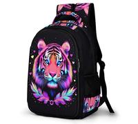 WECECE Mochila Escolar Niño Adolescente Tiger Pattern, Mochila para Niños Niña con Animal 8 a 12 Años, Mochilas Escolares Grande Ligera
