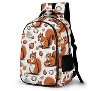 WECECE Mochila Escolar Niño Cute Squirrel, Mochilas Escolar 2º-5º Curso para Niña Colegio y Viajes, Mochila para Adolescente con Kawaii Animal
