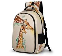 WECECE Mochila Escolar Niño Giraffe Pattern Transpirable, Mochilas con Animal Colegio para Clases 1 a 6, Mochila Ligera para Colegio y Viajes