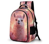 WECECE Mochila Escolar Niño Kawaii Llama Transpirable, Mochilas con Animal Alpaca Colegio para Clases 1 a 6, Mochila Ligera para Colegio y Viajes