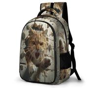 WECECE Mochila Escolar Niño Kitten 3D Printed Transpirable, Mochilas con Animal Gato Colegio para Clases 1 a 6, Mochila Ligera para Colegio y Viajes