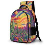 WECECE Mochila Escolar Niño Mochilas Cactus Primaria para Niños 8-12 Años Mochila Colegio Chicos Plant Pattern Ligera Gran Capacidad - Vuelta Al Cole O Navidad