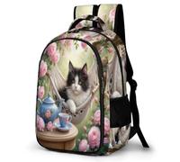 WECECE Mochila Escolar Niño Mochilas Gato Primaria para Niños 8-12 Años Mochila Colegio Chicos Animal Gatito Ligera Gran Capacidad - Vuelta Al Cole O Navidad