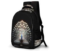 WECECE Mochila Escolar Niño Peacock Transpirable, Mochilas con Animal Peacock Colegio para Clases 1 a 6, Mochila Ligera para Colegio y Viajes