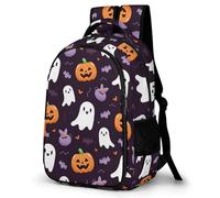 WECECE Mochila Escolar Niño Tema Halloween Tema Halloween, Mochilas Escolar 2º-5º Curso para Niña Colegio y Viajes, Mochila para Adolescente con Fantasma