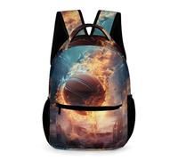 WECECE Mochila Escolar Para Niñas Y Niños Hielo y Fuego Baloncesto Mochila Impermeable, Baloncesto Mochilas De Día Para La Escuela, Los Viajes