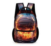 WECECE Mochila Escolar Para Niñas Y Niños Hielo y Fuego Baloncesto Mochila Impermeable, Baloncesto Mochilas De Día Para La Escuela, Los Viajes