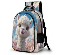 WECECE Mochila Escolar Patrón de Alpaca Escolares 8-12 Años Mochila Colegio Animal Llama Niño Primaria Daypack Grande Duradera Cómoda Excursión Regalo Cumpleaños Regalo Diario