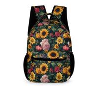 WECECE Mochila Escolar Patrón de Flores Chicos y Chicas 6 Curso Mochila de Motivo de Planta 6-12 Años Bolsa Escolar Bolsillo Frontal Práctico Libros Objetos Pequeños Vuelta al Cole