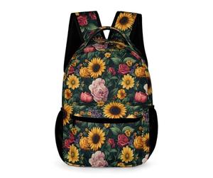 WECECE Mochila Escolar Patrón de Flores Chicos y Chicas 6 Curso Mochila de Motivo de Planta 6-12 Años Bolsa Escolar Bolsillo Frontal Práctico Libros Objetos Pequeños Vuelta al Cole