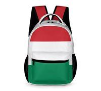 WECECE Mochila Escolar Patrón de Húngaro Bandera Niño 2-5 Curso Mochila de Húngaro Bandera Niña 9 Años Backpack Ligera Resistente Cosas de Colegio Botella Regalo Cumpleaños
