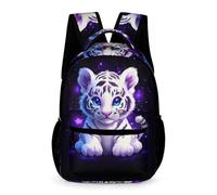 WECECE Mochila Escolar Patrón de Tigre Colegio Primaria Escolares Niño Mochila de Animal 4 Curso Niña 11 Años Bookbag Ligera con Bolsillos Laterales Cuadernos Botella Paraguas Regalo Escolar