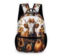 WECECE Mochila Escolar Patrón de Toro Animal Preescolar Primaria 6-10 Años Mochila de Ganado 3 Curso Niña Escolares Niño Bookbag Ligera Resistente Libros Objetos Pequeños Vuelta al Cole