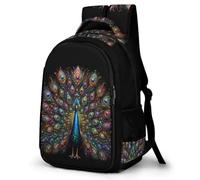 WECECE Mochila Escolar Pavo Real Chicas 7-11 Años Mochilas Escolar Tema de Aves Niños 5º-6º Curso Mochila Infantil Impermeable, School Bag para Clases Viaje y Uso Diario