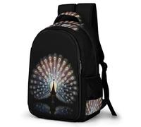 WECECE Mochila Escolar Pavo Real Niño 7-11 Años Bolsa Escolar Animal Niña Primaria 2º-4º Mochila Colegio para Estudiantes, Bookbag Grande Ajustable para Colegio y Excursión
