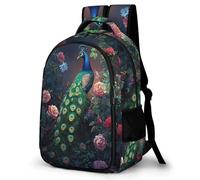 WECECE Mochila Escolar Peacock Motif Niños, Mochila Animal para Niño De 6 a 12 Años, Mochilas para 1º a 5º Grado De La Escuela