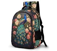 WECECE Mochila Escolar Peacock Niña Niños, Mochila Infantil Ligera para Chicas 8 a 14 Años, Mochilas Kawaii Escolares con Animal Peacock, Ideal para Colegio y Viajes