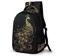 WECECE Mochila Escolar Peacock Niños Ligera Mochilas Primaria y Secundaria ESO con Animal Peacock Mochila Casual Adolescente