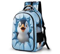 WECECE Mochila Escolar Penguin 3D Niños, Mochila Animal Penguin para Niño De 6 a 12 Años, Mochilas para 1º a 5º Grado De La Escuela