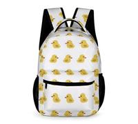 WECECE Mochila Escolar Pequeño Amarillo Pato Niños Niñas 6 Años Mochila Colegio Bonito Animal 4 Curso School Bag Correas Ajustables Libros Cuadernos Botella Outdoor Tiempo Libre
