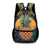 WECECE Mochila Escolar Piña Chicos Chicas 8-12 Años Mochila de Fruta Estampado Curso 3-6 y 1º ESO Estudiantes Daypack Impermeable 43x32x15 cm para Secundaria Viaje Estudio