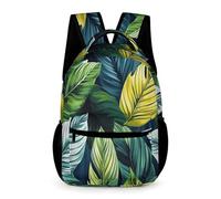 WECECE Mochila Escolar Planta Hoja Chico Chica 13 Años Mochila de Tropical Planta 2º ESO Estudiantes Daypack para Libros 43x32x15 cm para Secundaria Viaje y Colegio