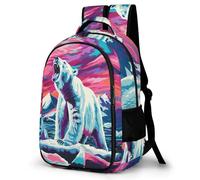 WECECE Mochila Escolar Polar Oso Chicas 7-11 Años Mochila Escolar Animal Oso Chicos 5º-6º Curso Mochila Estilo Puerta de Frigorifico, Bookbag Vuelta al Cole Viaje y Actividades