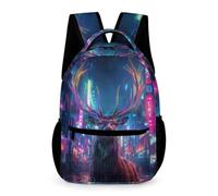WECECE Mochila Escolar Reno Tema Chicos Chicas 6-8 Años Mochila Ciervo Curso 1-3 Estudiantes Bolsa Escolar Impermeable 43x32x15 cm para Primaria Regalo Colegio Libros y Cuadernos