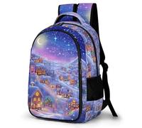 WECECE Mochila Escolar Snowy Scenery Niña Niños, Mochila Infantil Ligera para Chicas 8 a 14 Años, Mochilas Kawaii Escolares con Landscapes, Ideal para Colegio y Viajes