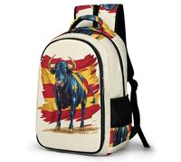 WECECE Mochila Escolar Spanish Fighting Gatotle Niño Adolescente, Mochila Bull Colegio Grand Capacidad para Niña Juveniles Chico 8 a 14 Años