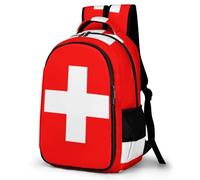 WECECE Mochila Escolar Swiss Flag Pattern Niños, Mochila Flags para Niño De 6 a 12 Años, Mochilas para 1º a 5º Grado De La Escuela