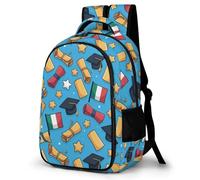 WECECE Mochila Escolar Tema de Graduación Niña Niños, Mochila Infantil Ligera para Chicas 8 a 14 Años, Mochilas Kawaii Escolares con Italy Flag, Ideal para Colegio y Viajes
