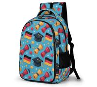 WECECE Mochila Escolar Tema de Graduación Niños Ligera Mochilas Primaria y Secundaria ESO con Bandera de Alemania Mochila Casual Adolescente