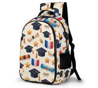 WECECE Mochila Escolar Tema de Graduación Niños, Mochila France Flag para Niño 6 a 12 Años, Mochilas para 1º a 5º Grado De La Escuela