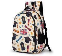 WECECE Mochila Escolar Tema de Graduación Niños, Mochila Union Jack Flag para Niño 6 a 12 Años, Mochilas para 1º a 5º Grado De La Escuela