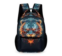 WECECE Mochila Escolar Tigre Patrón Escolares 12 Años Mochila Animal Tigre 1º ESO Niños Bolsa Escolar Práctica 43x32x15 cm para Secundaria Libros Cuadernos Uso Diario