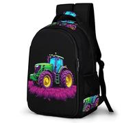 WECECE Mochila Escolar Tillage Machine Niño Niña, Mochila Car Design Colegio Grand Capacidad para Juveniles Chico 10 a 13 Años, Mochilas para Portátil