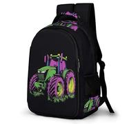 WECECE Mochila Escolar Tractor Niño Adolescente Ligera, Mochila con Car Motif para 7 a 11 Años, Mochilas Escolares para Viagem & Senderismo