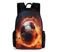 WECECE Mochila Escolar Unisex Con Estampado De En llamas Fútbol,para Adolescentes Y Niños, Para Niñas De 10 A 14 Años, Libros Para Bolsas De Fiesta, Mochila Escolar De Fútbol