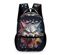 WECECE Mochila Escolar Unisex Con Estampado De Lobo Bolsas Para Alumnos De Primaria Y Niño, Para Niña De 6 A 11 Años, Mochila Escolar De 3D Tema Lobo