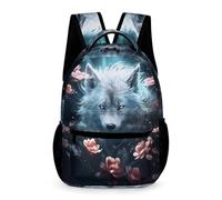 WECECE Mochila Escolar Unisex Con Estampado De Lobo Bolsas Para Alumnos De Primaria Y Niño, Para Niña De 6 A 11 Años, Mochila Escolar De Animal Lobo
