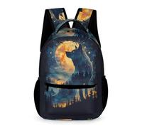 WECECE Mochila Escolar Unisex Con Estampado De Lobo Bolsas Para Alumnos De Primaria Y Niño, Para Niña De 6 A 11 Años, Mochila Escolar De Animal Lobo