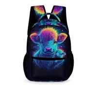 WECECE Mochila Escolar Vaca Highland Niño Niña 8 Años Mochila Lindo Vaca Diseño Curso 3 Estudiantes Bolsa Escolar Ligera 43x32x15 cm Primaria Libros Cuadernos