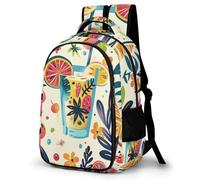 WECECE Mochila Escolar Verano Tropical Tema Niño 10-12 Años Bolsa Escolar Frutas Niña Curso 2-5 Mochila Colegio para Estudiantes, Backpack Cómoda Impermeable para Uso Diario y Deporte