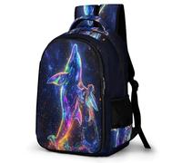 WECECE Mochila Escolar Whale Niño Adolescente Ligera, Mochila con Vida Marina para 7 a 11 Años, Mochilas Escolares para Viagem & Senderismo