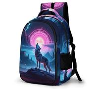 WECECE Mochila Escolar Wolves Design para Adolescentes, Ligera Mochilas De Animal Lobo Escuela Secundaria con Gran Capacidad, Elegante Mochila Juvenil para Viajes, Bolsa De Escuela Informal