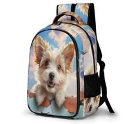 WECECE Mochila Escolar Yorkshire Terrier Perro Chica 9 Años Mochila de Estampado de 3D Cachorro Niños Escolares Daypack Grande Moderna Resistente Colegio Viaje Uso Diario Aventura Viaje