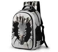 WECECE Mochila Escolar Zebra Pattern Niño Adolescente, Mochila Animal 3D Printed Colegio Grand Capacidad para Niña Juveniles Chico 8 a 14 Años